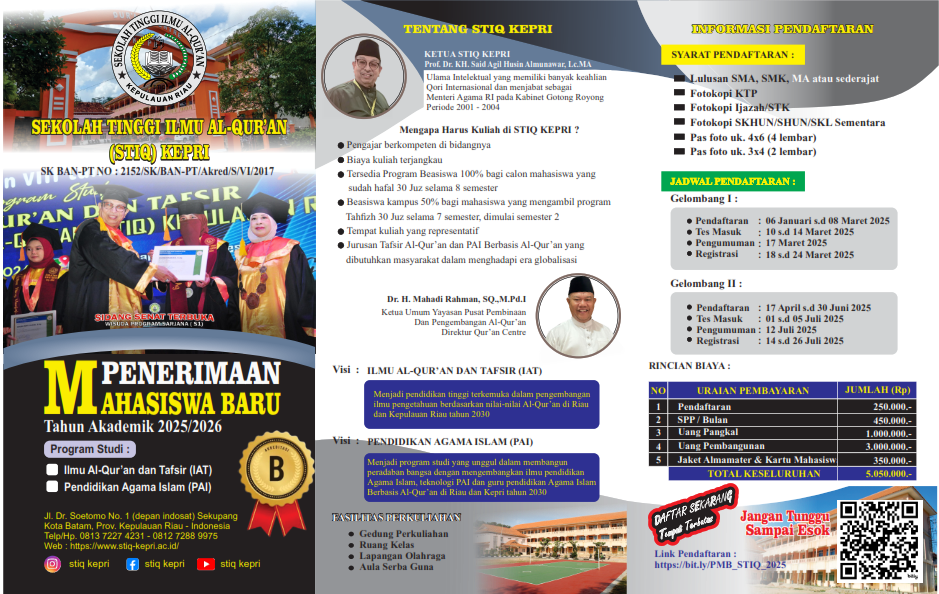 Informasi Pendaftaran Mahasiswa Baru 2025 di STIQ KEPRI