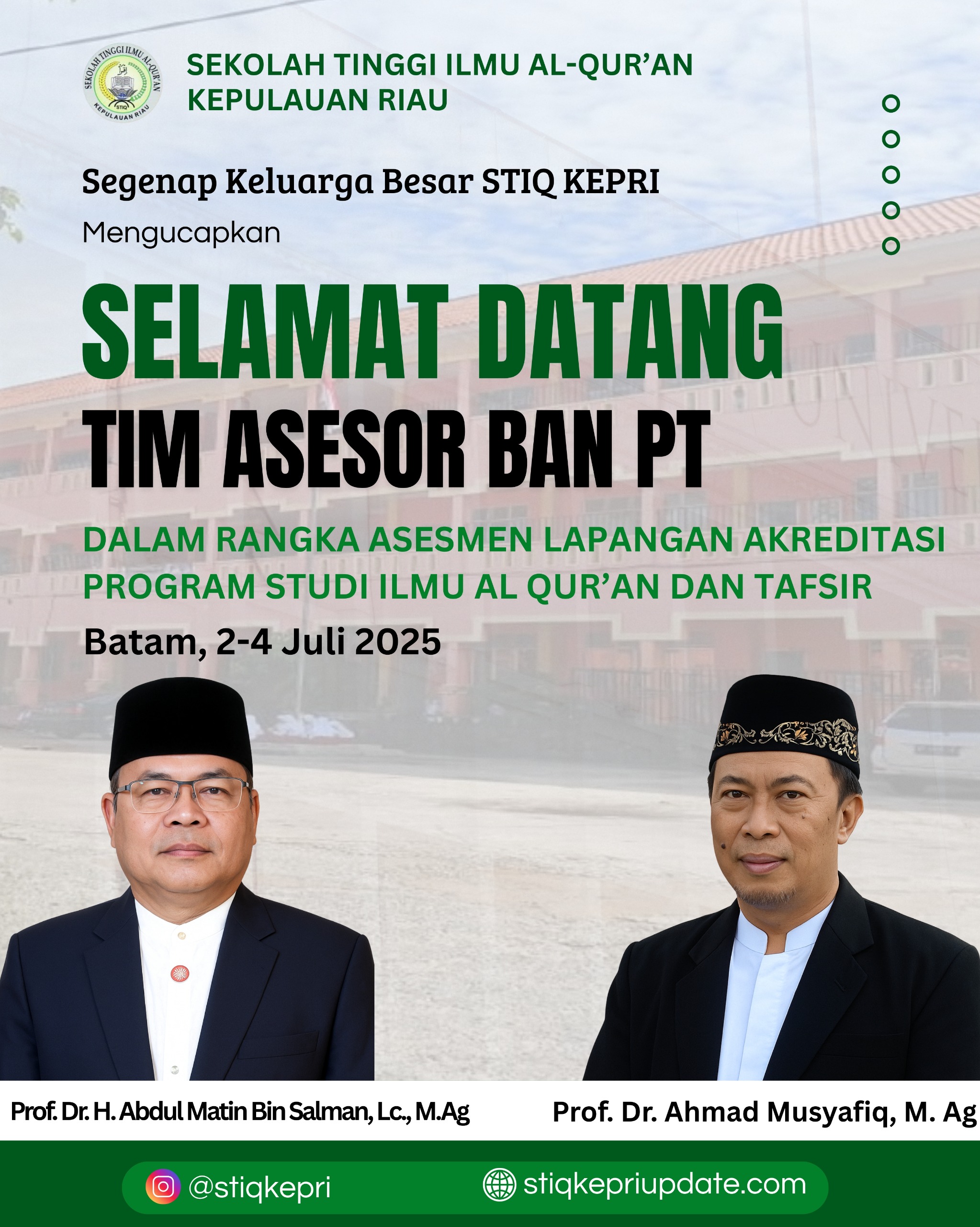 SELAMAT DATANG TIM ASESOR BAN - PT
